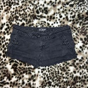 Black denim micro shorts
